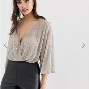 ASOS DESIGN Beaded Bodysuit